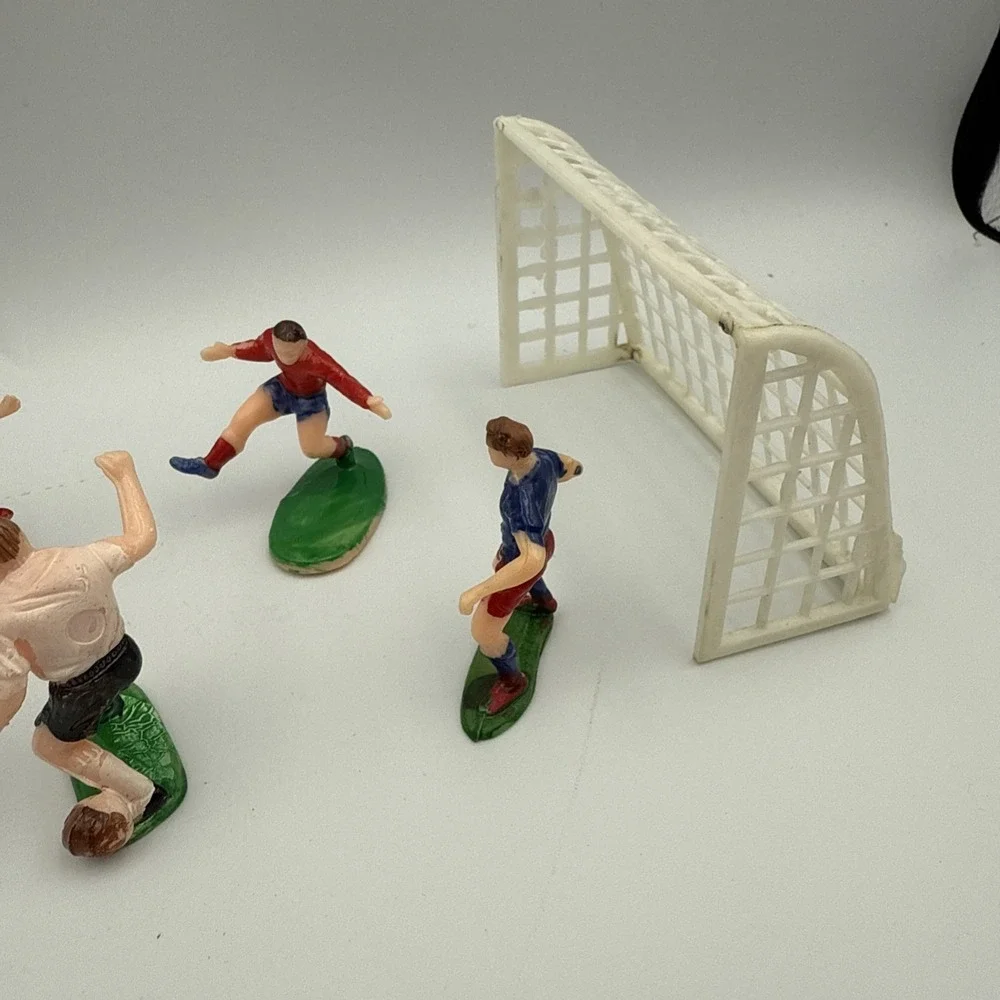 Vintage Soccer Players Cake Topper Figures Made In‎ Hong Kong